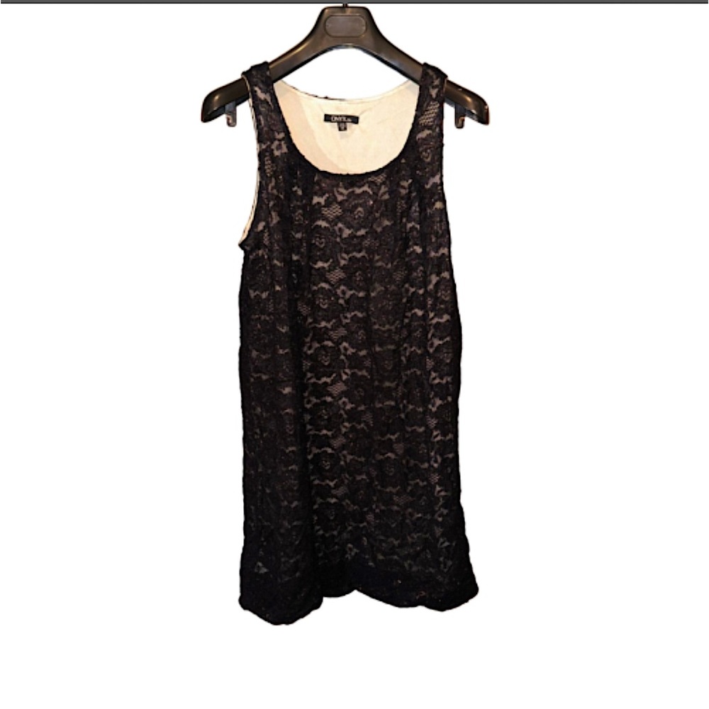 Onyx Black Lace Dress with beading Size 10